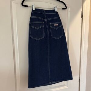 MOTHER Dark Blue Denim Skirt